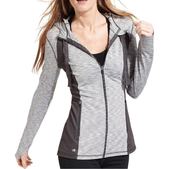 Ideology Women’s Active Space Dye Hooded Jacket in the Size Small in Gray Color - Picture 1 of 13